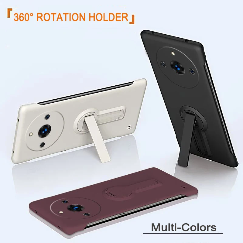 Slim Frameless Phone Case with Rotating Holder and Enhanced Protection