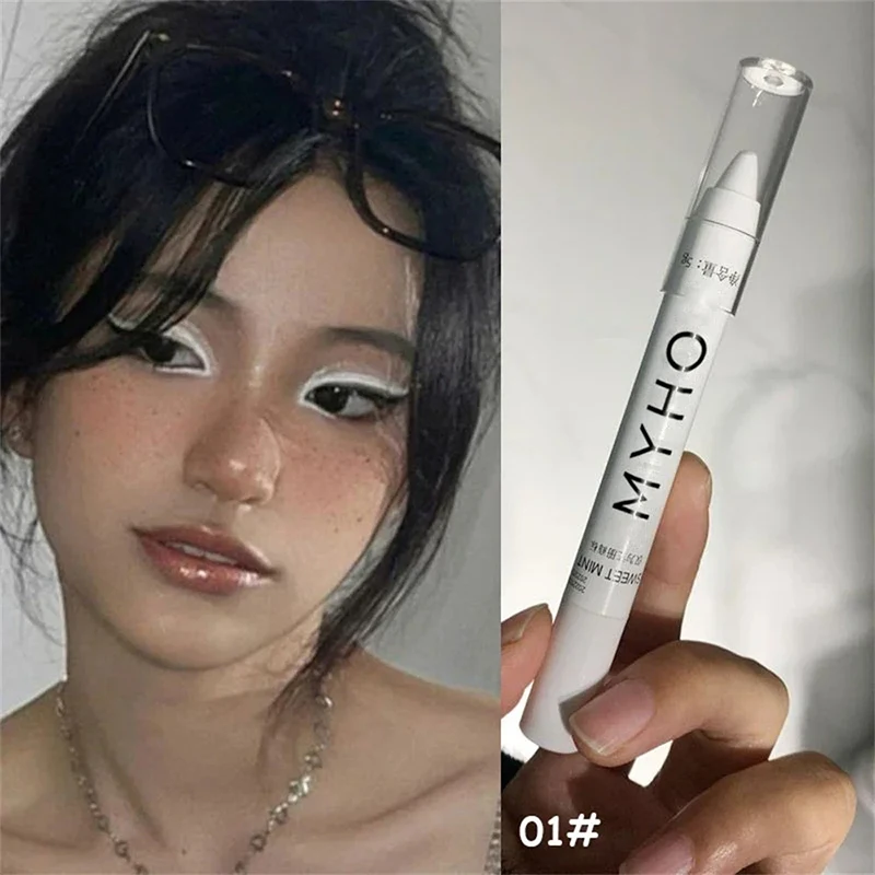 thumbnail image 1 of Lápiz iluminador de sombra de ojos rosa, resistente al agua, con purpurina de diamante, lápiz delineador de seda blanco, cosméticos de maquillaje coreanos, 1 of 5