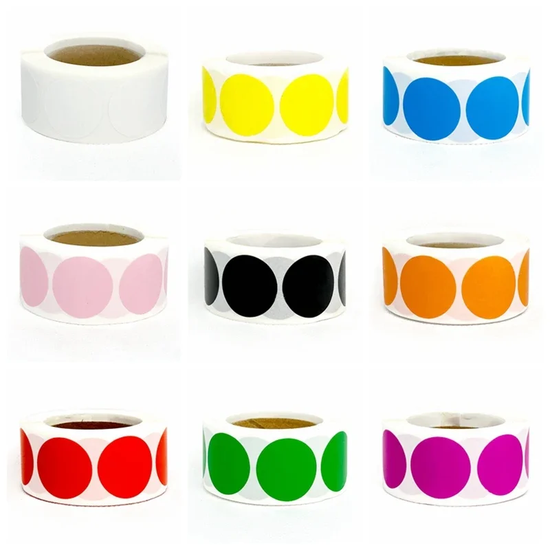 

50-500pcs 1inch Round Blank Handmade Sticker Black White Pink Paper Stickers Scrapbooking Stickers Party Gift Decorations Labels