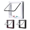 Cat Flap Door with 4 Way Security Lock Puppy Kitten Safety In&out Pet Door ABS Plastic Small Pet Gate Transparent Thin Cat Door 3