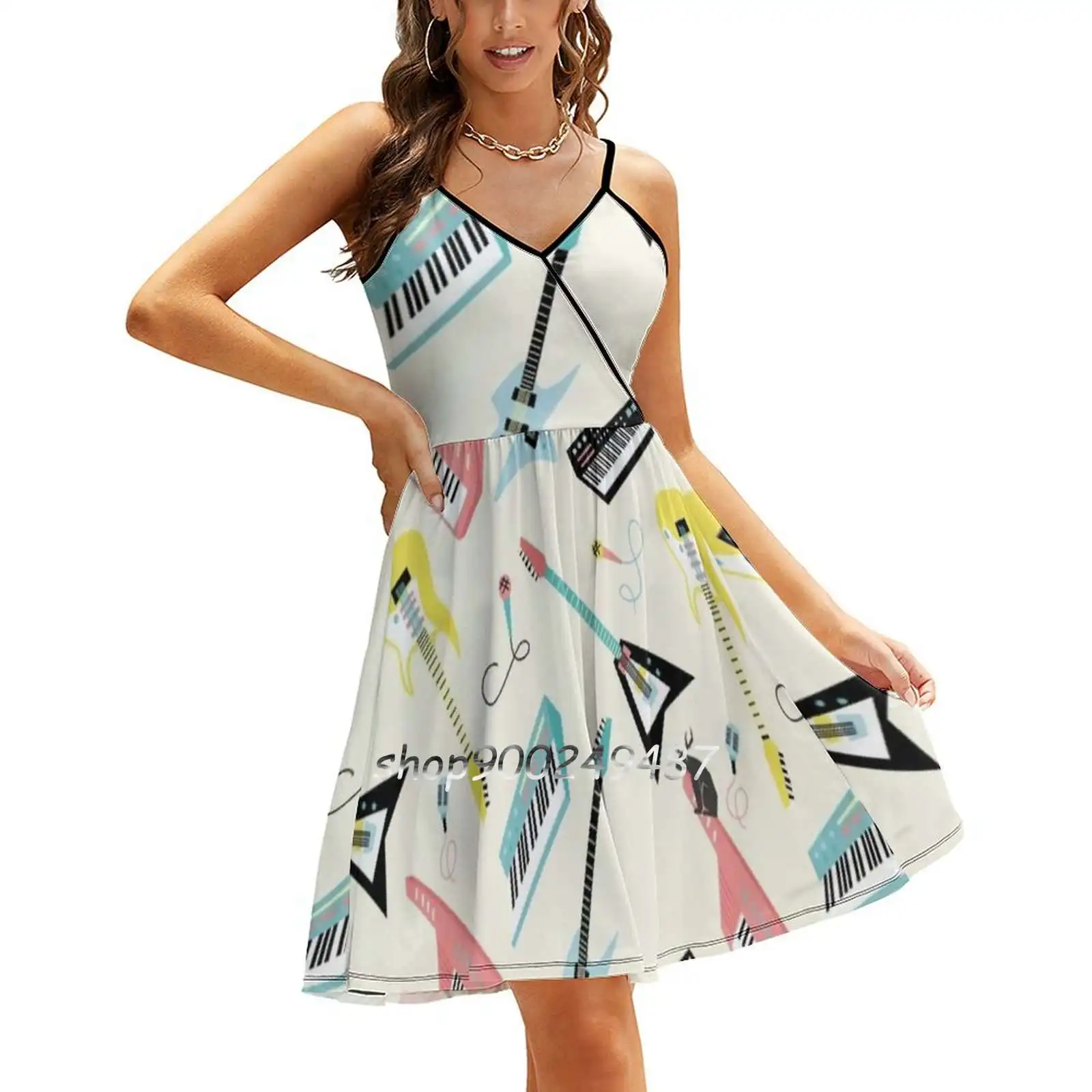 

Женский сарафан на бретельках со звуком, летнее Повседневное платье в Корейском стиле