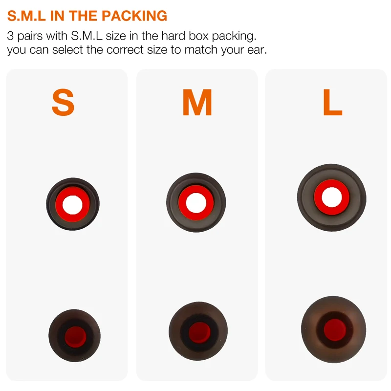 Silicone Eartips Compatible with JBL Tune 120TWS 125TWS LIVE 300 Earbuds Earpads with S.M.L Size