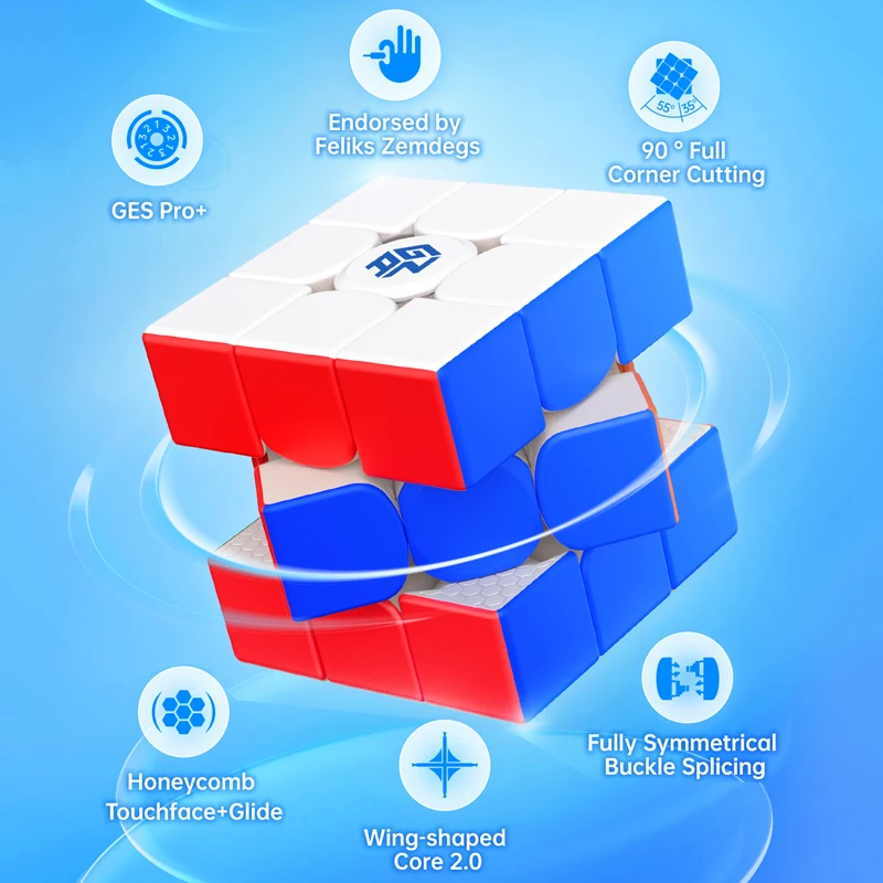 GAN 356XSM「電気メッキ」うすピンク色 ルービックキューブ GAN 356 RS