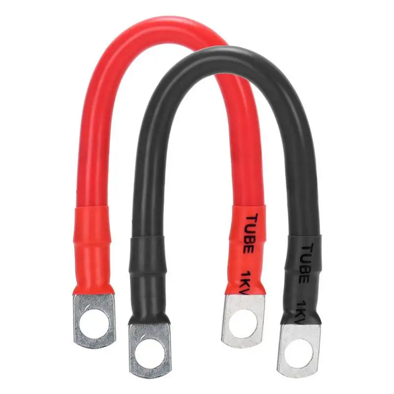 Cavo Batteria Auto 2 AWG 35 mm², 2 Pezzi Cavi Inverter Batteria, 20 cm 12V Cavi Batteria con Morsetti ad Anello M8 per Auto Moto Caravan Solare Marine