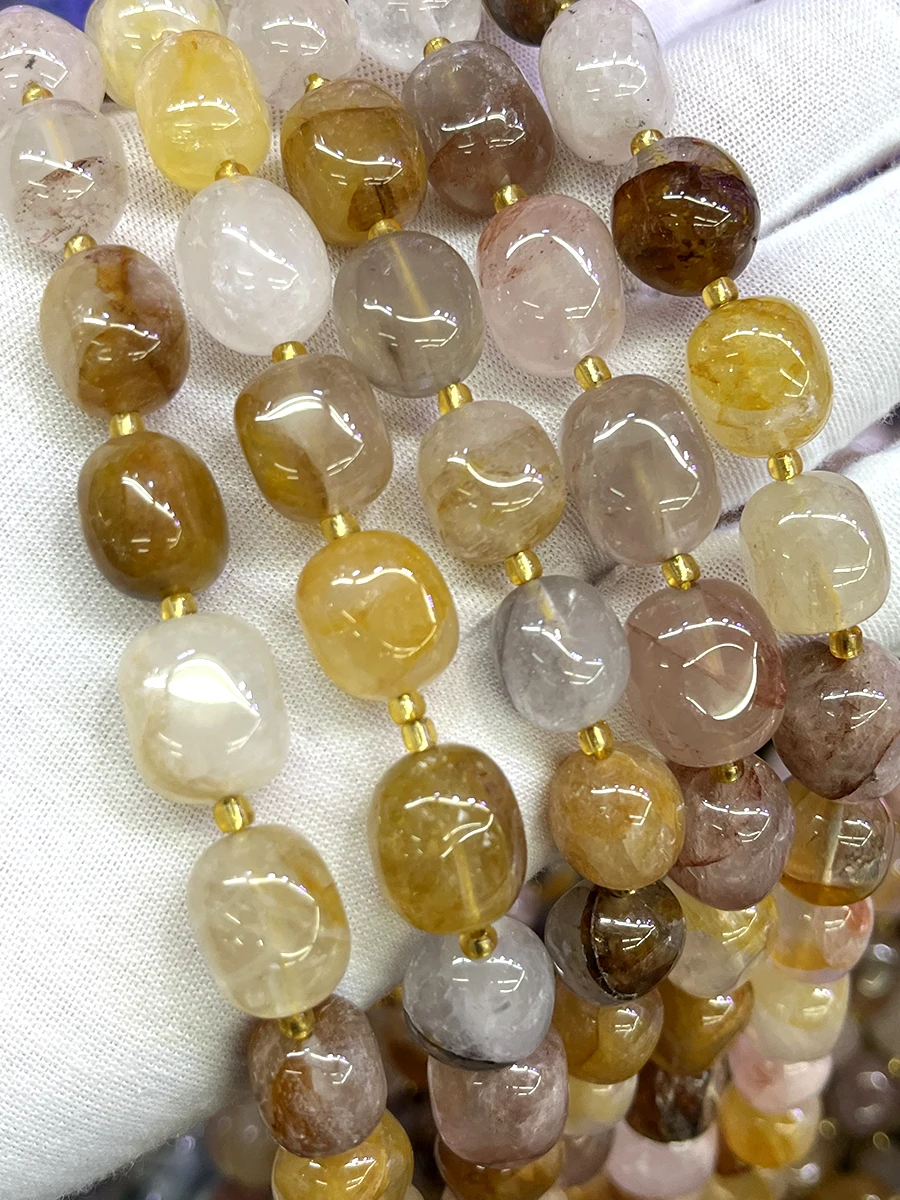 

Natural Yellow Gum Flower Conformal Irregular Irregular Faceted Loose For Jewelry Making DIY Necklace Bracelet 15''10x15mm