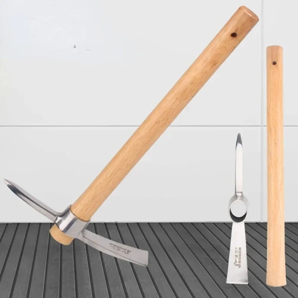Stainless Steel Outdoor Pickaxe Multifunctional Small Hoe Geological Prospecting Mountaineering Pickaxes Garden Hand Tools