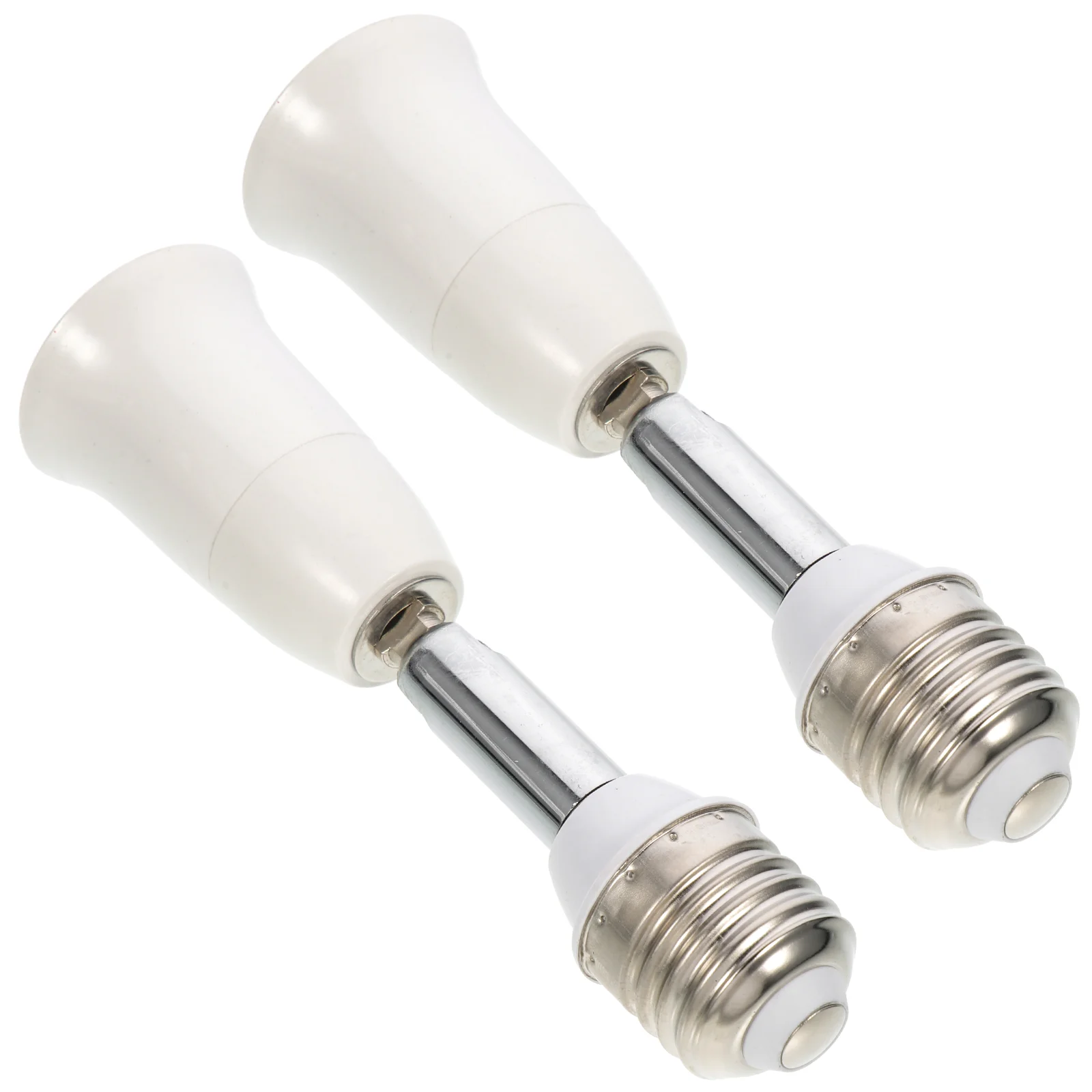 

2 Pcs Light Bulb Extended Bend Socket Extender Extension Adapter Flexible Sports White Base