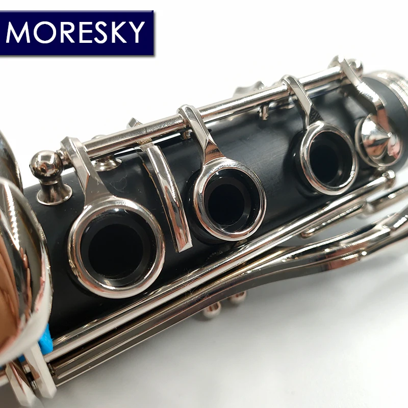 MORESKY Clarinet 17/18 Keys Bb Natural Hard Rubber/Bakelite ABS Pipe Body MCL-186