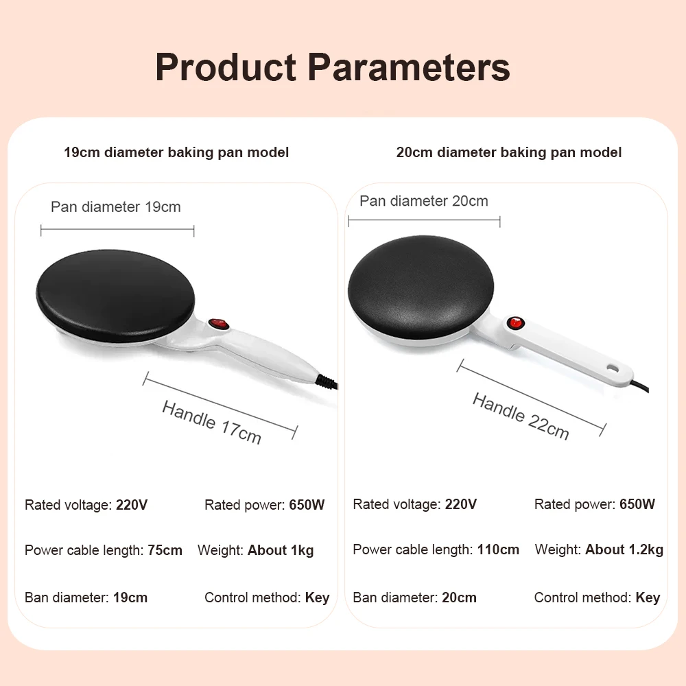Non-stick Pancake Machine Electric Crepe Maker Baking Pan Spring Rolls Cake Pie Cooker Pizza Griddle Grill Pastry Heating Plate 6