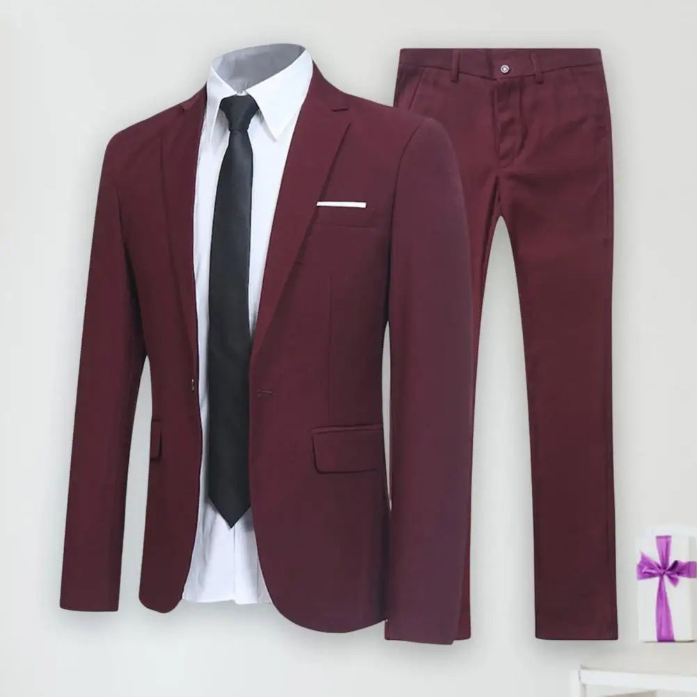Men Blazer Pants Suit Set Coat For Wedding