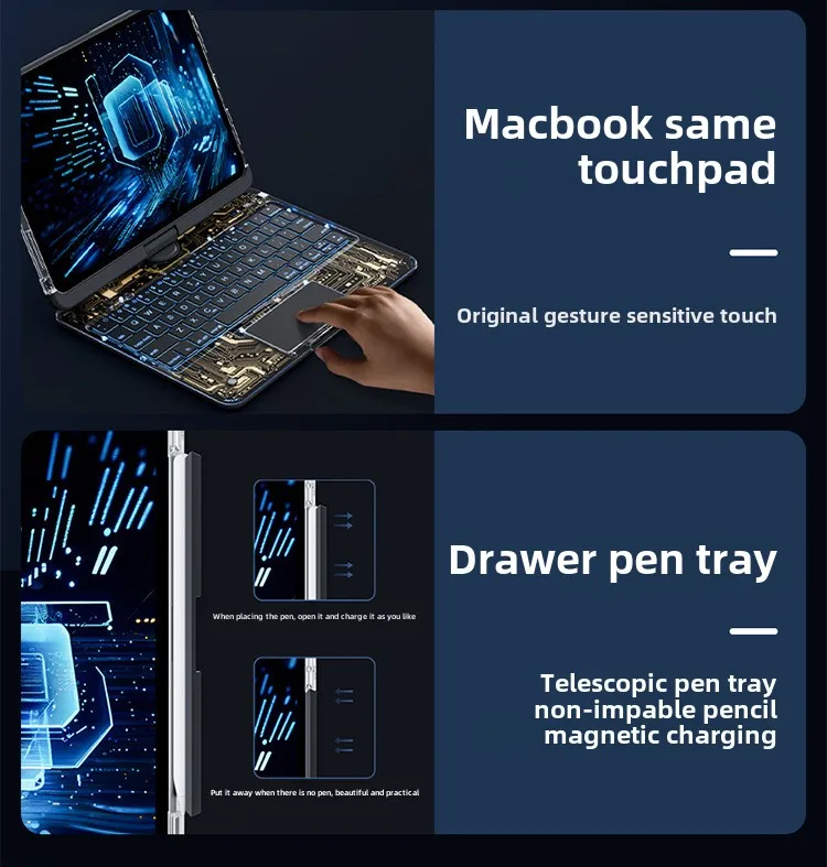 iPad keyboard is suitable for Apple air56 integrated Pro11-13-inch keyboard protective case, wireless Bluetooth