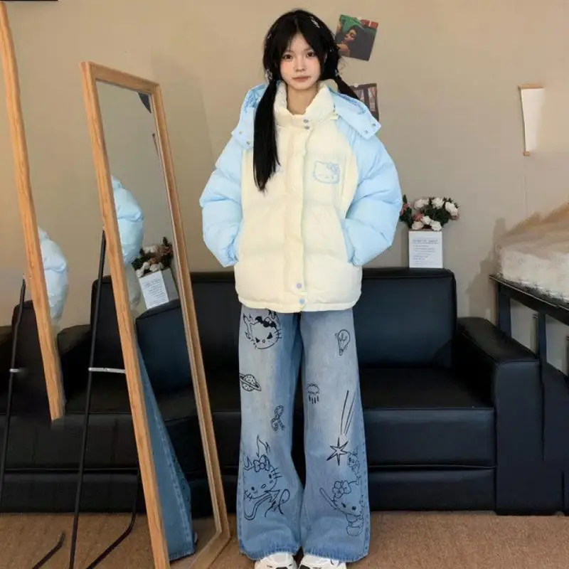 

Kawaii Anime Sanrio Hello Kitty Melody Cotton Clothes New Cartoon Thick Double Sided Cotton Jacket Cute Thickened Coat Girl Toy