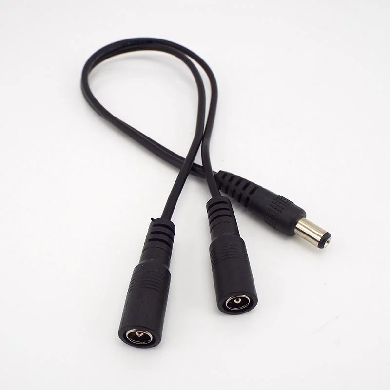 Description Picture 4 of item2 way DC Power adapter Cable 5.5mmx2.1mm 1 male to 2 female 2 Male Splitter connector Plug extension for CCTV LED strip light K5