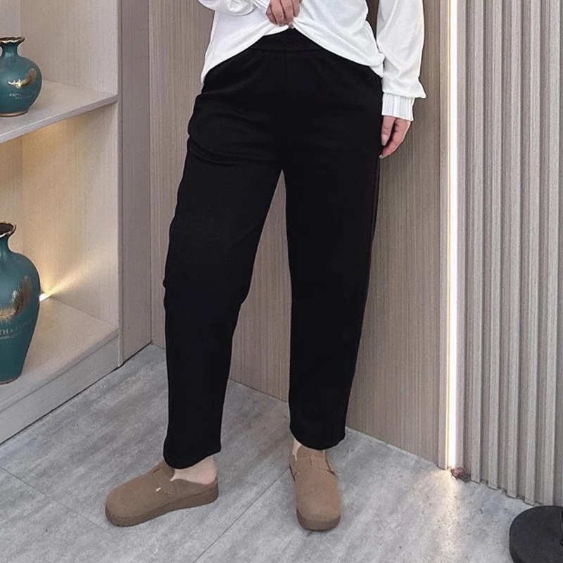 Women's Plus Size 2025 Spring/Fall Harem Pants High-Waisted Loose Fit Casual Sweatpants With Elastic Waist Soft Cotton Blend