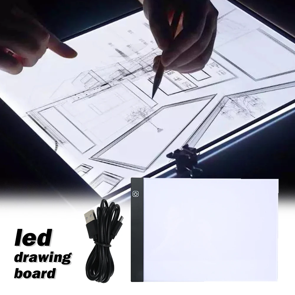 A4 LED 라이트 박스 트레이서 USB 충전식 LED Artcraft 트레이싱 그래픽 태블릿 그림 라이트 패드 조정 가능한 밝기 그리기