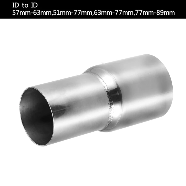 51MM TO 63MM Exhaust 2 Step Reducer Adapter Connector Tube Stainless