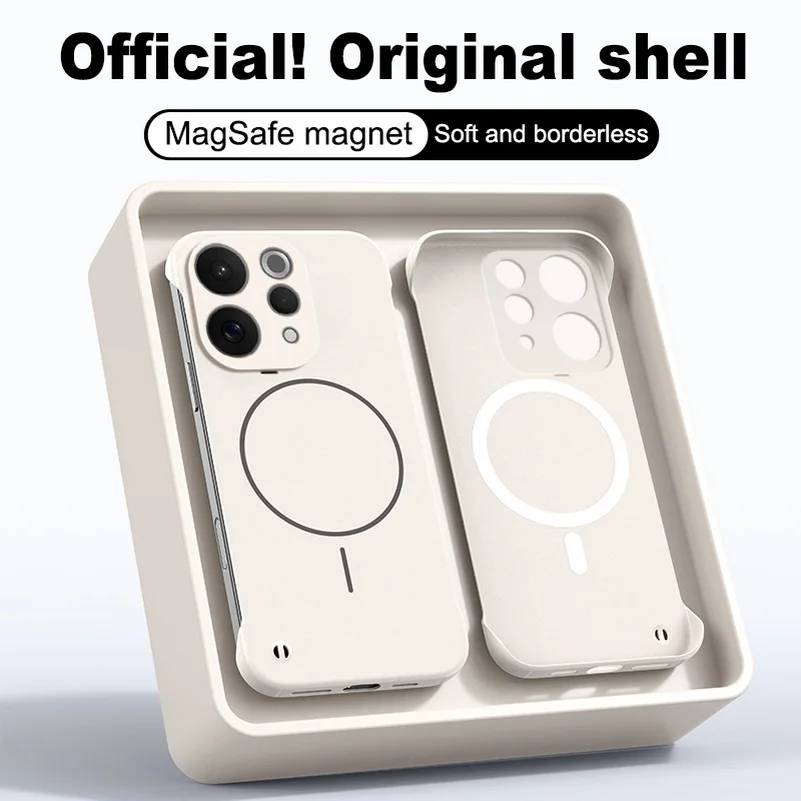 Slim Bezel-less Magnetic Ring Camera Protective Case in Skin-Feel Finish