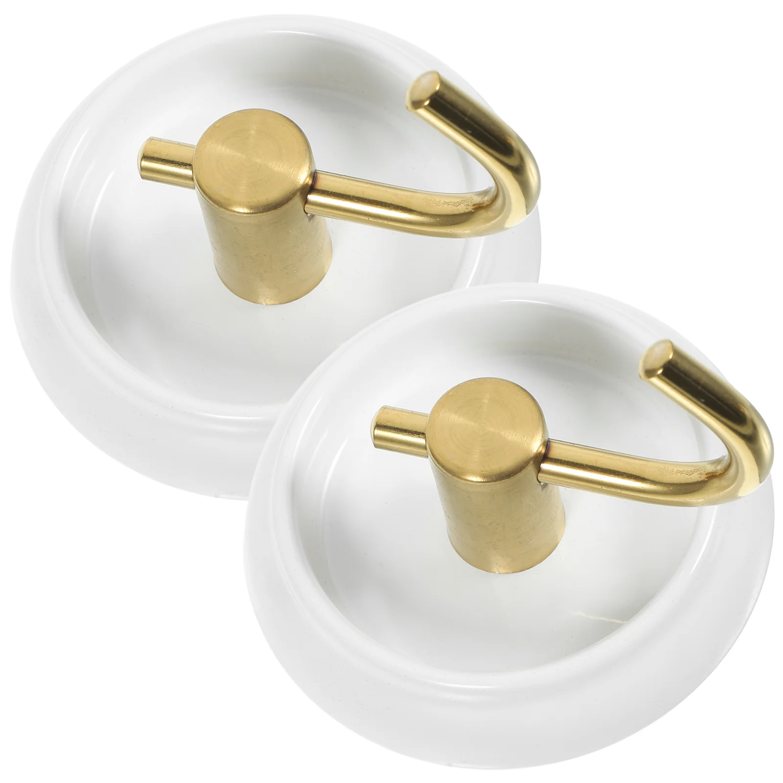 

2 Pcs Imitation Ceramic Base Hooks Wall Heavy Duty Storage Shelves Bathroom Kitchen Porch