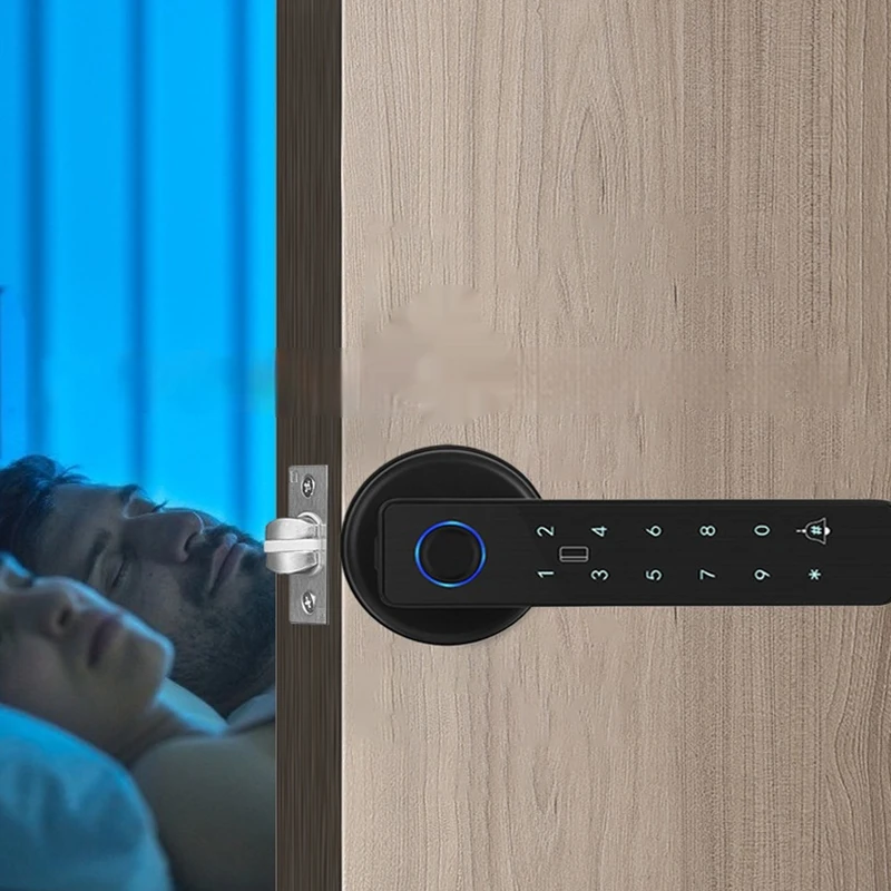 Door Fingerprint Lock Intelligent Bluetooth Electronic Password Remote Home Use Tuya Lock for Door Security