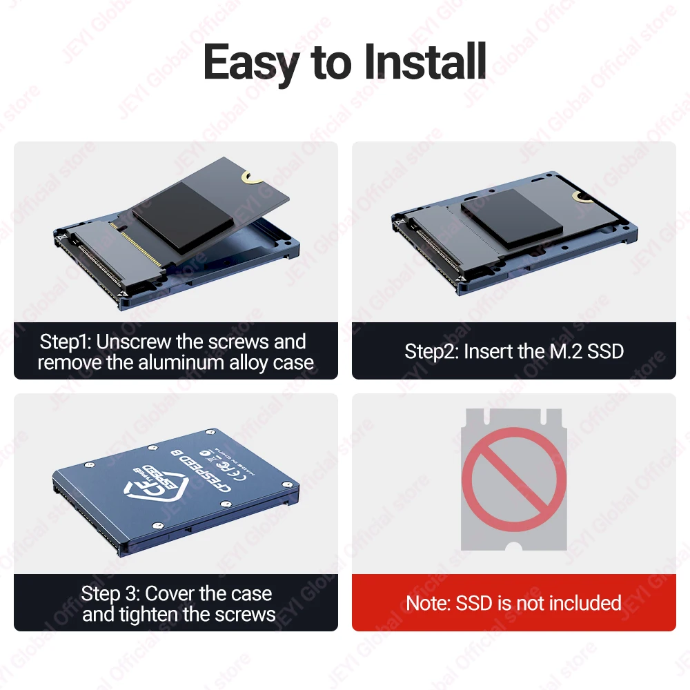 JEYI CF-Express Type-B to NVMe M.2 SSD Adapter, PCIe 4.0 Expansion Memory Card