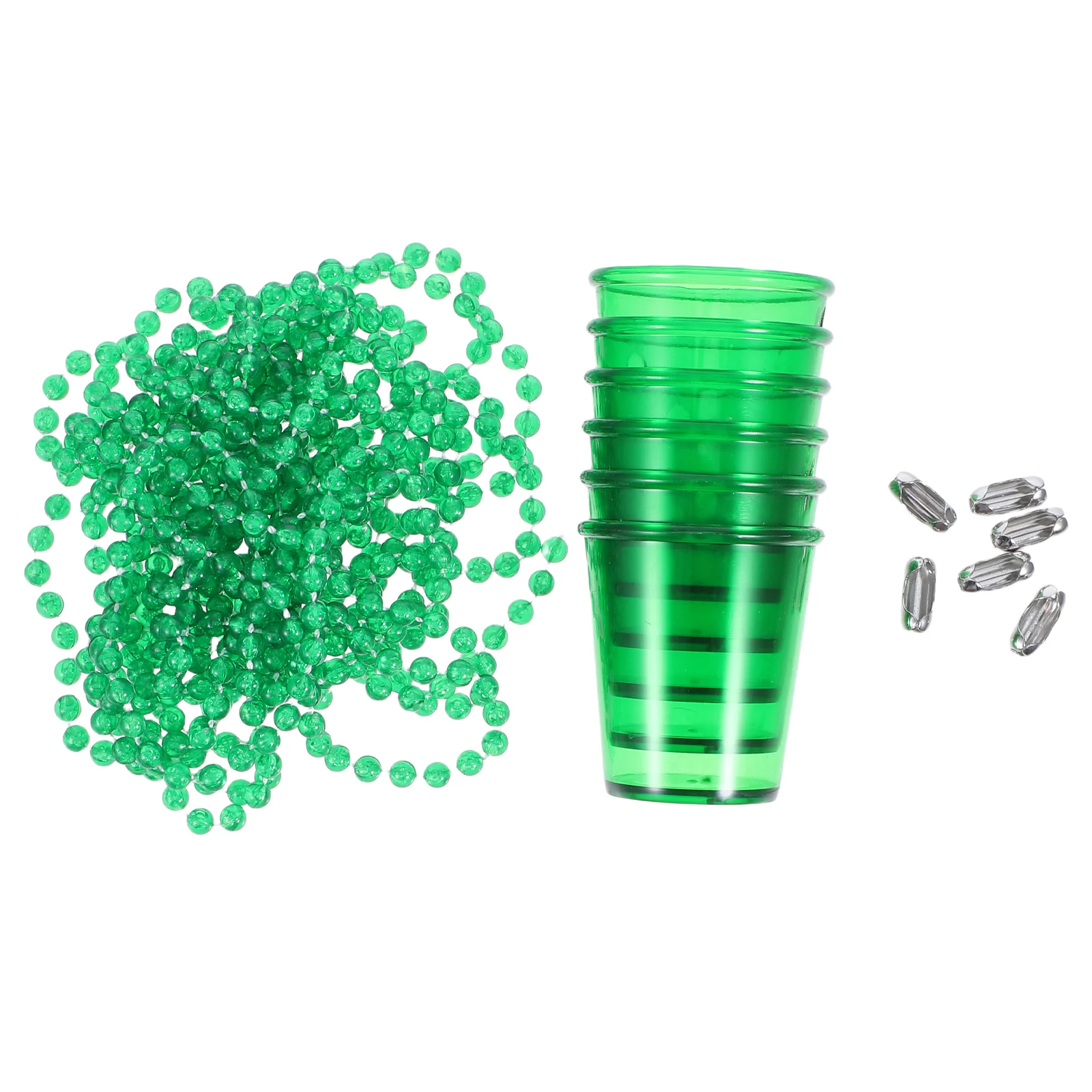 6 Pcs Glass Necklace Beer Cactus Shot Glassesnecklaces Bead Christmas Green Irish Accessories Bulk Beaded Mug Plastic 2