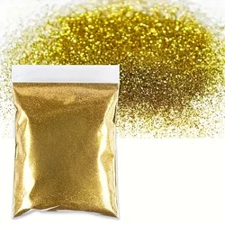 Holographic Laser Extra Fine Glitter Powder for Dazzling Nail Art and DIY Crafts (Golden)