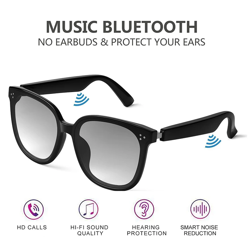 Smart Bluetooth Glasses 5.0 for Men and Women Waterproof Smart Call Headphones Anti-Blue Light Music IP67 Wireless Sunglasses 