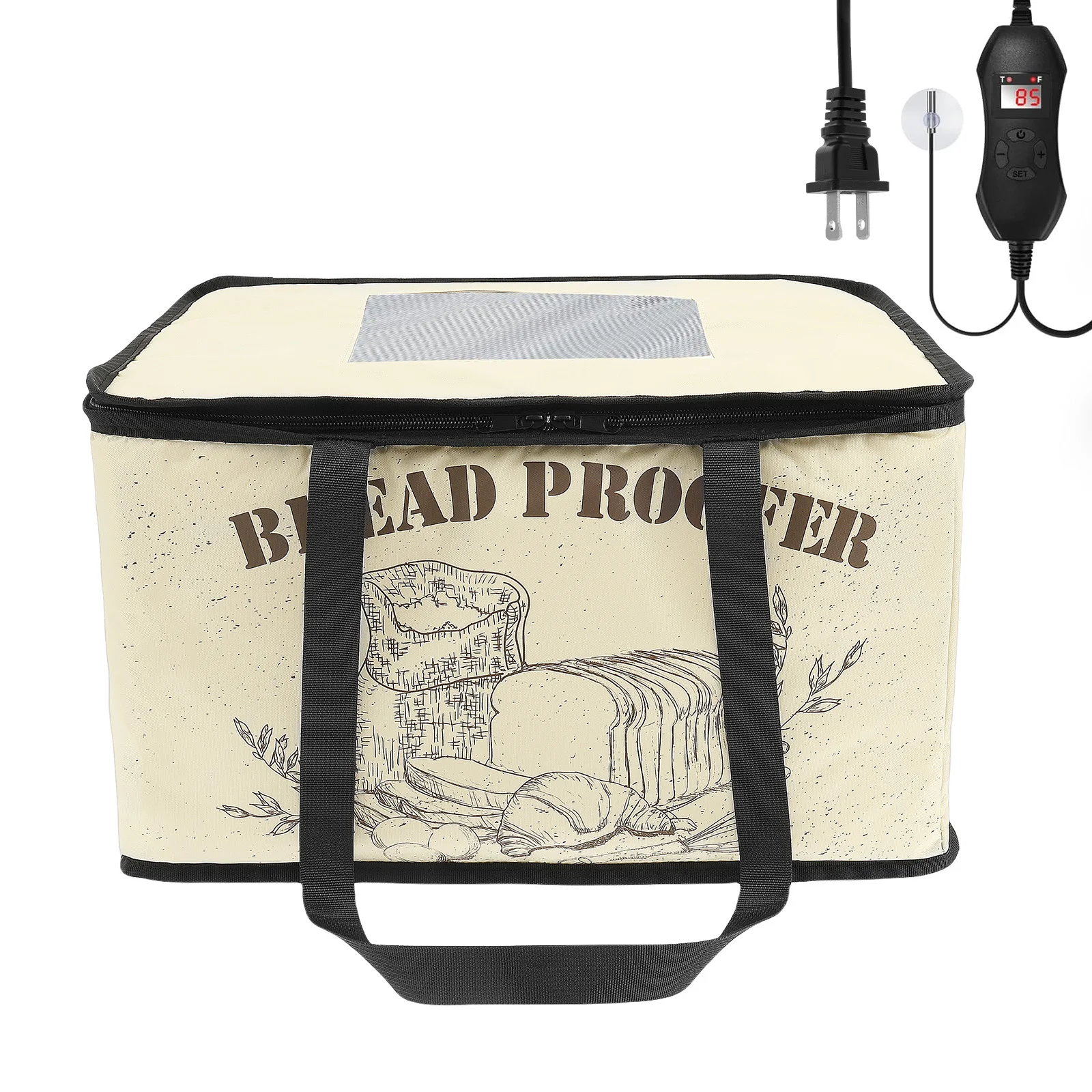 1Pc Bread Proofing Box Large Capacity Dough Proofing Box with Time Controller Foldable Bread Proofer for Pizza Yogurt and Butter