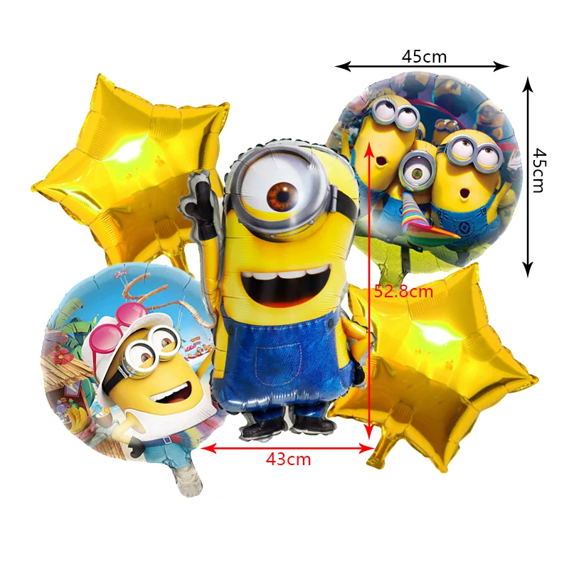 Yellow Man Cartoon Birthday Party Decorations Aluminum Foil Balloons Disposable Tableware For Kids Event Supplies Child Gifts - Image 5