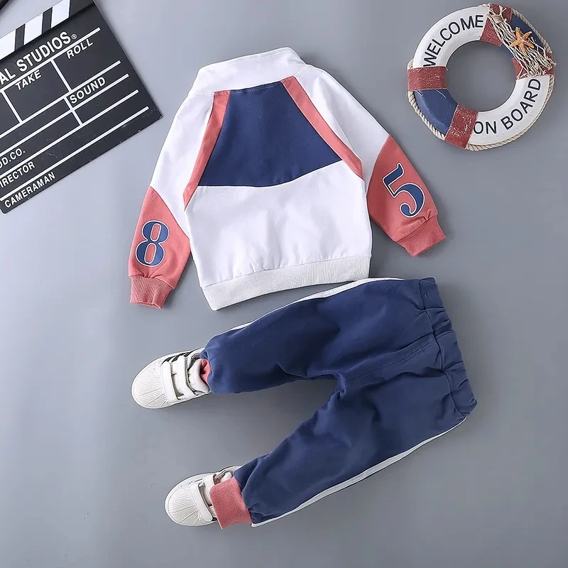 

1-5Years Spring Autumn Trendy Boys clothes Sets Baby 2pcs Children's Cartoon Print Pullover+pants For Boys Cotton Casual Suit