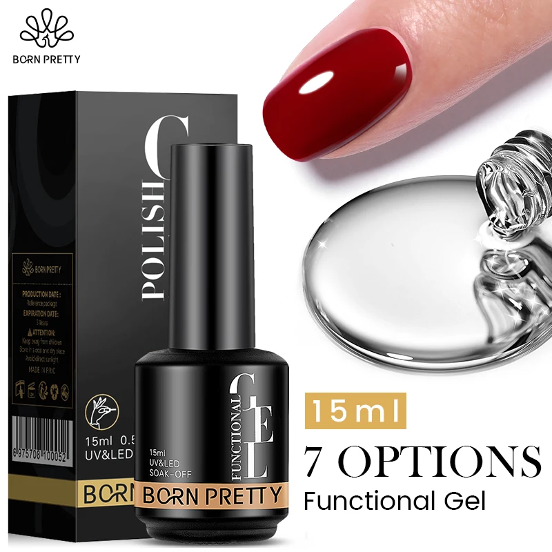 Born Pretty 15Ml Base Top Coat Gel Di Rinforzo Per Soak Off Uv Led Nail Art Gel Nail Polish Function Gel
