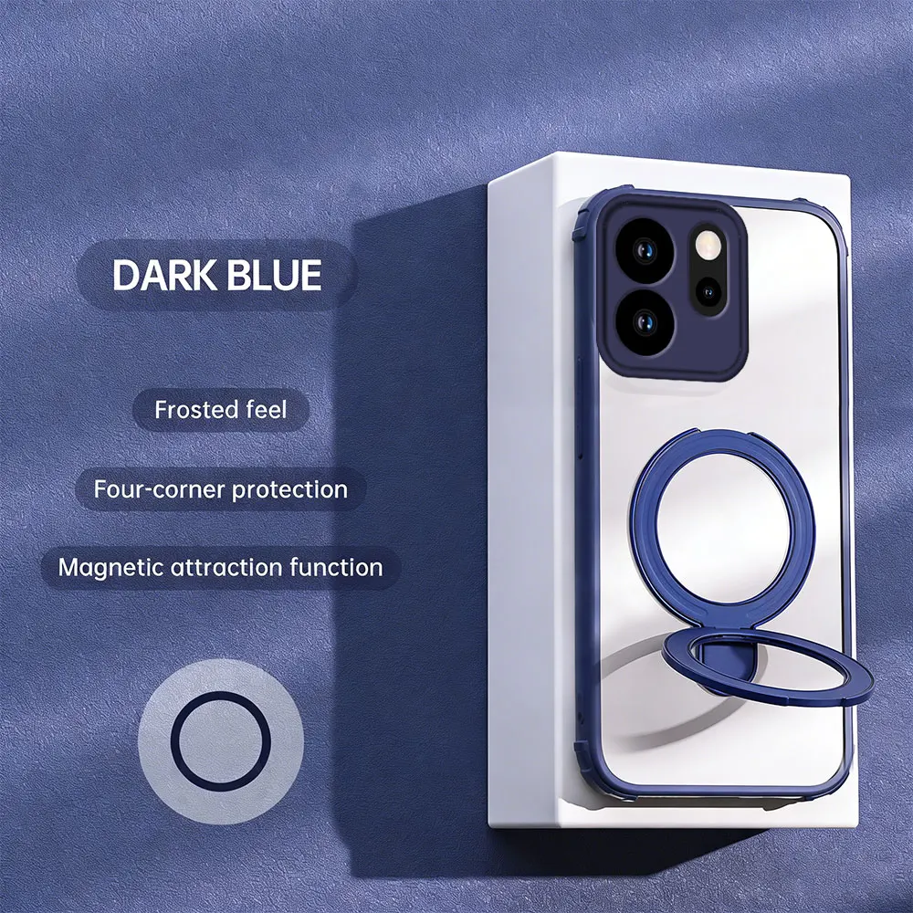 OPPO Reno 15F High-Grade Acrylic Shockproof Case with Non-Yellowing Hard Backplate and Bracket Cover