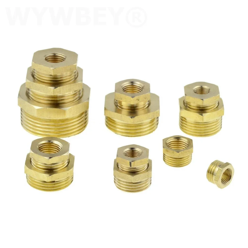 Brass Hex Bushing Reducer Pipe Fitting 1/8 1/4 3/8 1/2 3/4 F to M Threaded
