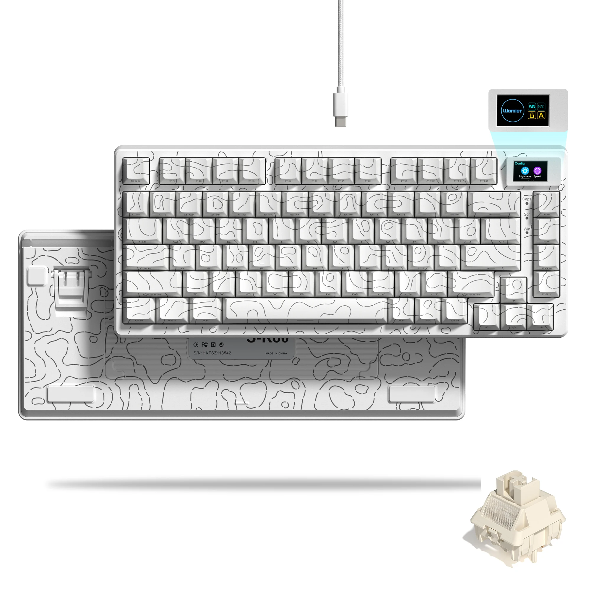 Womier S-K80 75% キーボードカラー OLED ディスプレイメカニカル