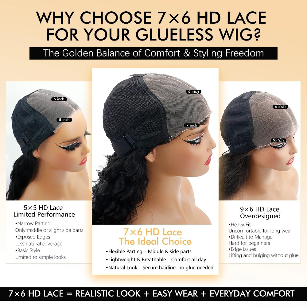 Abijale 220% Density 46Inch Burmese Curly Human Hair Wig 7x6 HD Transparent Lace Frontal Wig Pre Plucked Easy Install For Women