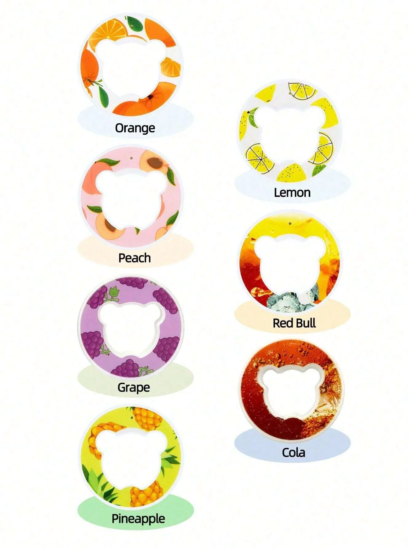 1pc Multi Flavour Fruit Flavour Rings For Water Cups Little Bear Shape Rings For Water Cups Drinking Tool