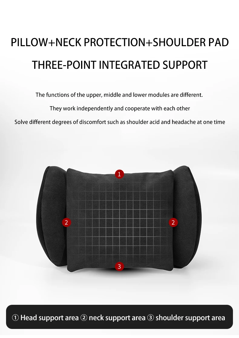Car neck pillow For Tesla Model Y/Model 3 2018-2024 2025 Suede headrest lumbar s