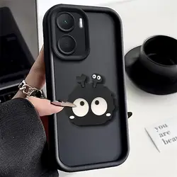 Adorable 3D Eyes Coalball Silicone Shockproof Phone Case - Moto EDGE 50NEO (1)