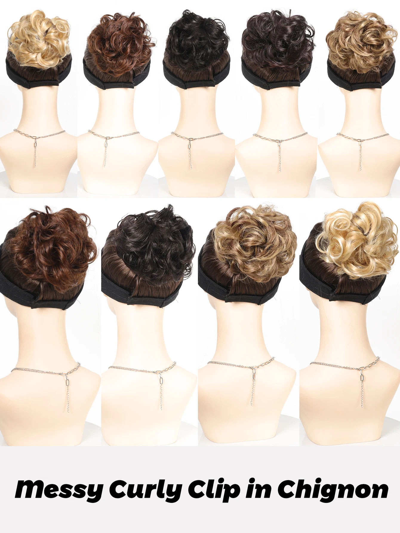 Synthetic Curly Hair Bun Extensions for Women