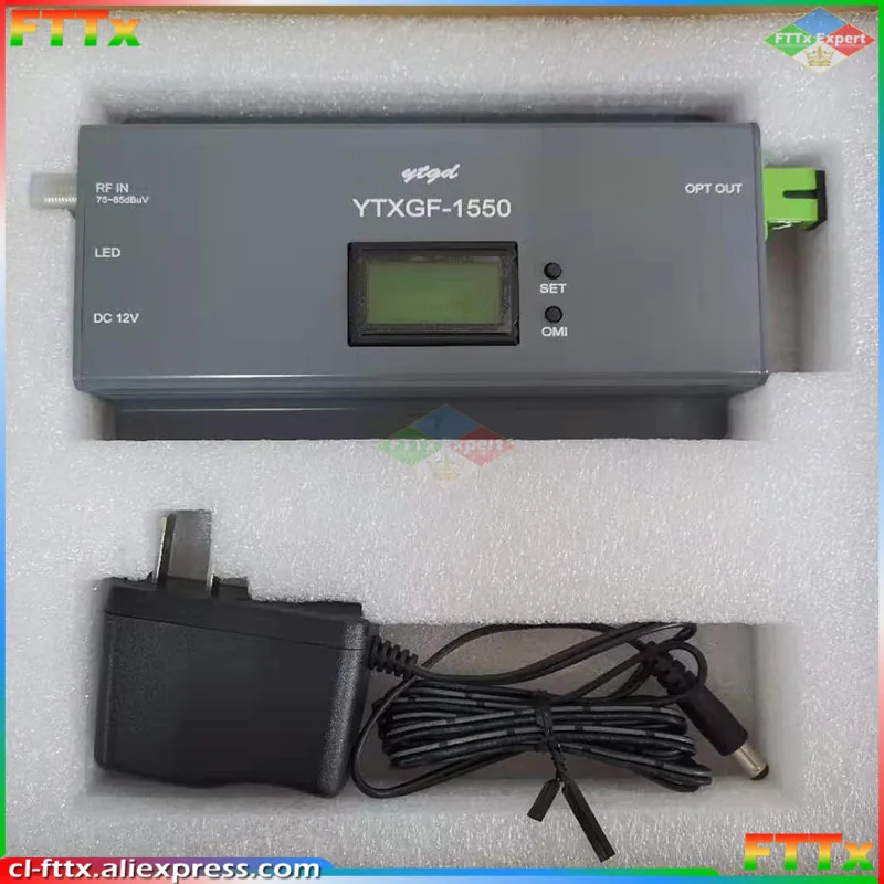 FTTH 광섬유 송신기, SC/APC 커넥터, RF 입력, LCD 디스플레이, 1550nm CATV, 1010AGC-1550, 신제품