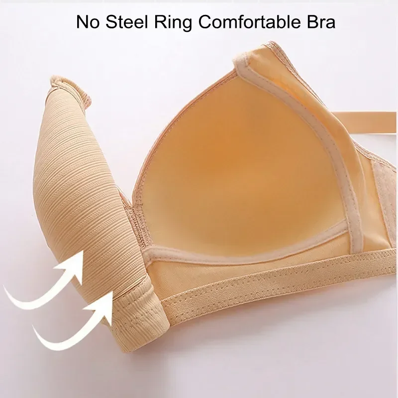 

Lingerie Bra Brassiere Ring Steel Breathable No Push Up Bras Thin Comfortable BC Large Mold Sexy Cup Underwear Women's Size