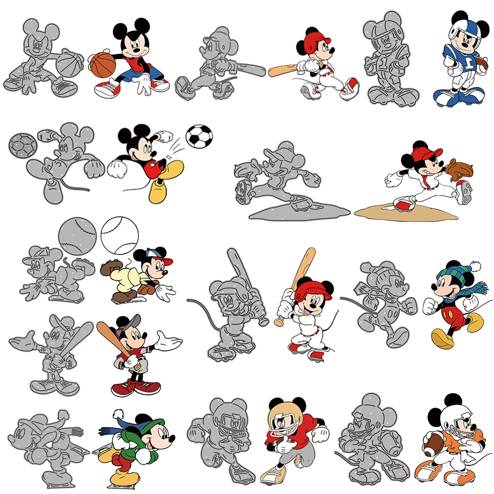 Disney Mickey Sports Cutting Dies Mickey Playing Baseball Basketball