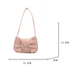 Trendy Bow Shoulder Bag Handbag Casual Underarm Bag Daily Commuting Bags PU Leather Lady Banquet Bag Business Women's Bags 6