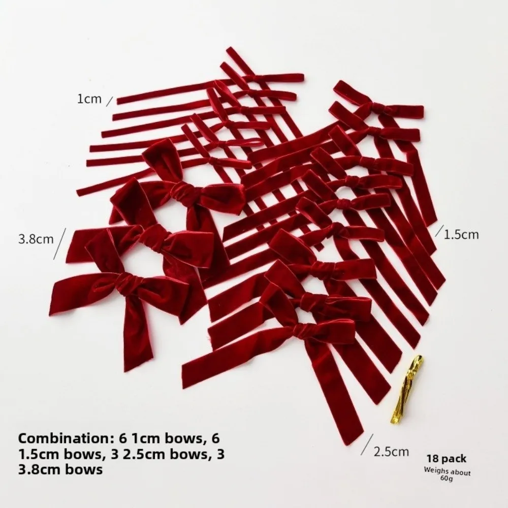 Velvet Christmas Tree Ribbons Red Green Brown
