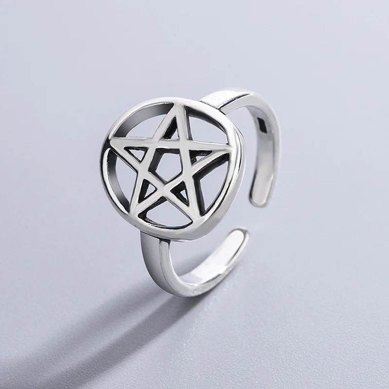 

925 Sterling Silver Hollowed Star Adjustable Rings For Women Engagement Luxury Jewelry Wholesale Offers With Free Shipping