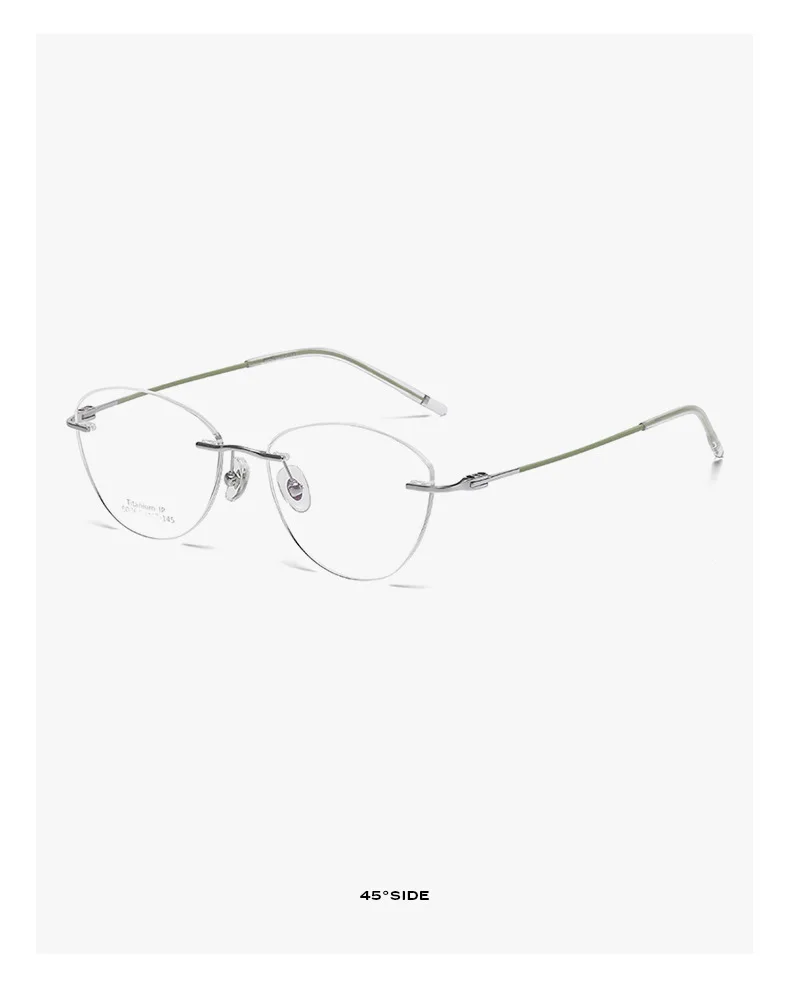 Yimaruili Women's Rimless Oval Cat Eye Eyeglasses Image 8