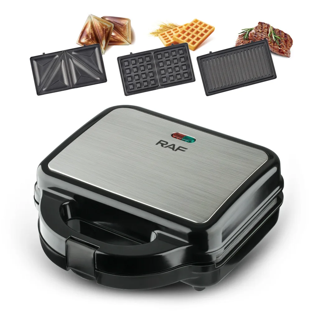 850W Household Electric Multifunction Non-Stick 3 in1 Pancake Bread Toast Breakfast Machine Steak Waffle Takoyaki Sandwich Maker