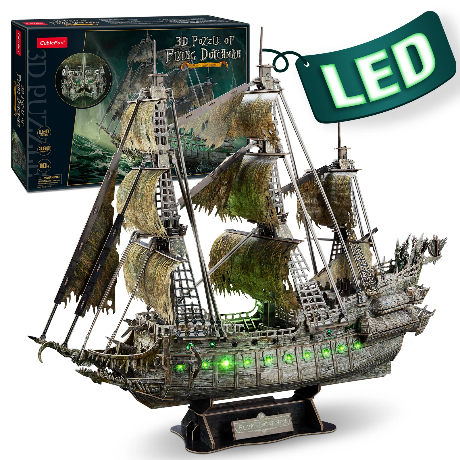 

CubicFun 3D Puzzles Ship from PL/US/RU LED Flying Dutchman Pirate Ship Model Queen Anne Revenge Sailboat Titanic Ship Jigsaw