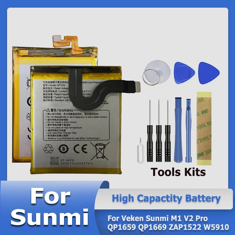 Xdou Nuovo Qp1659 Qp1669 Zap1522 W5910 Sostituire La Batteria Per Veken Sunmi M1 V2 Pro Qp1659 Qp1669 Zap1522 W5910 Bateria + Strumenti Gratuiti