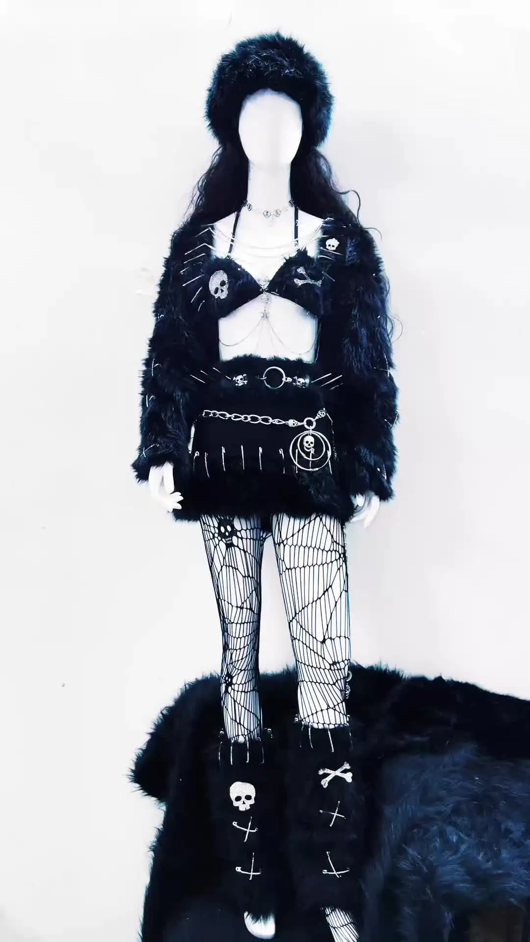 Unique Faux fur y2k Faux fur Harajuku Faux fur Gothic Faux fur